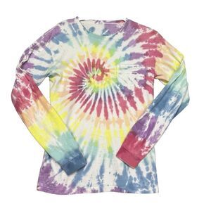 Ivory Ella Women’s Tie Dye Tee Elephant Logo Long Sleeve Shirt ~Size Small